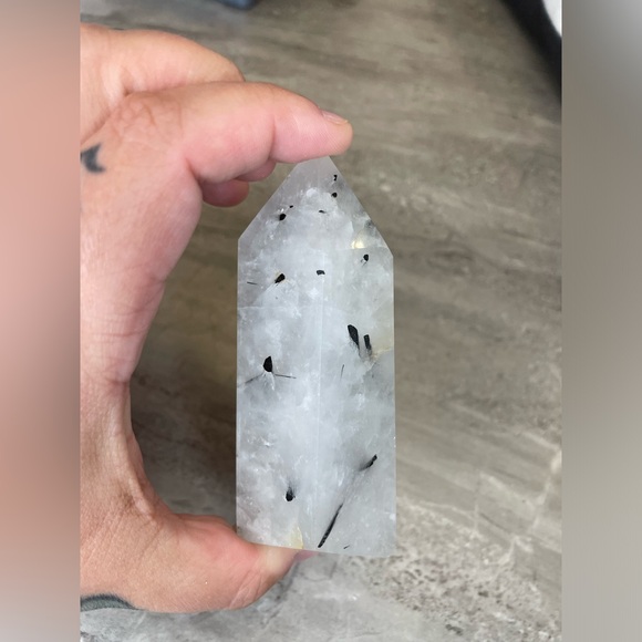 Tourmaline in Clear Quartz Crystal Tower - Picture 2 of 3